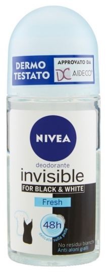 Rotolo Desodorante su Bianco e Nero invisibile Fresh 50 ml