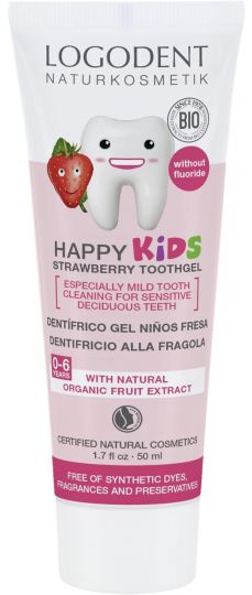 Fragola Dentifrice per bambini senza fluore da 50 ml